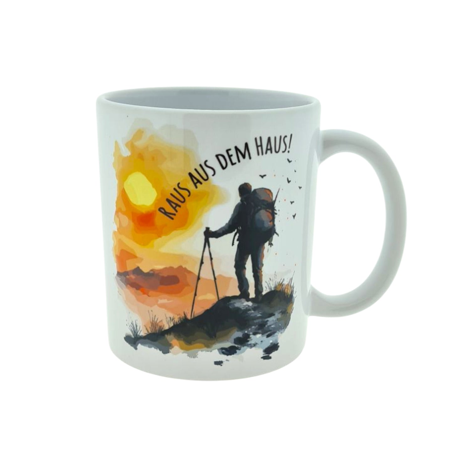 Tasse mit beidseitigem Motiv, Raus aus dem Haus Dr.Urbex, Farbe: weiß, Keramik Kaffee-Becher