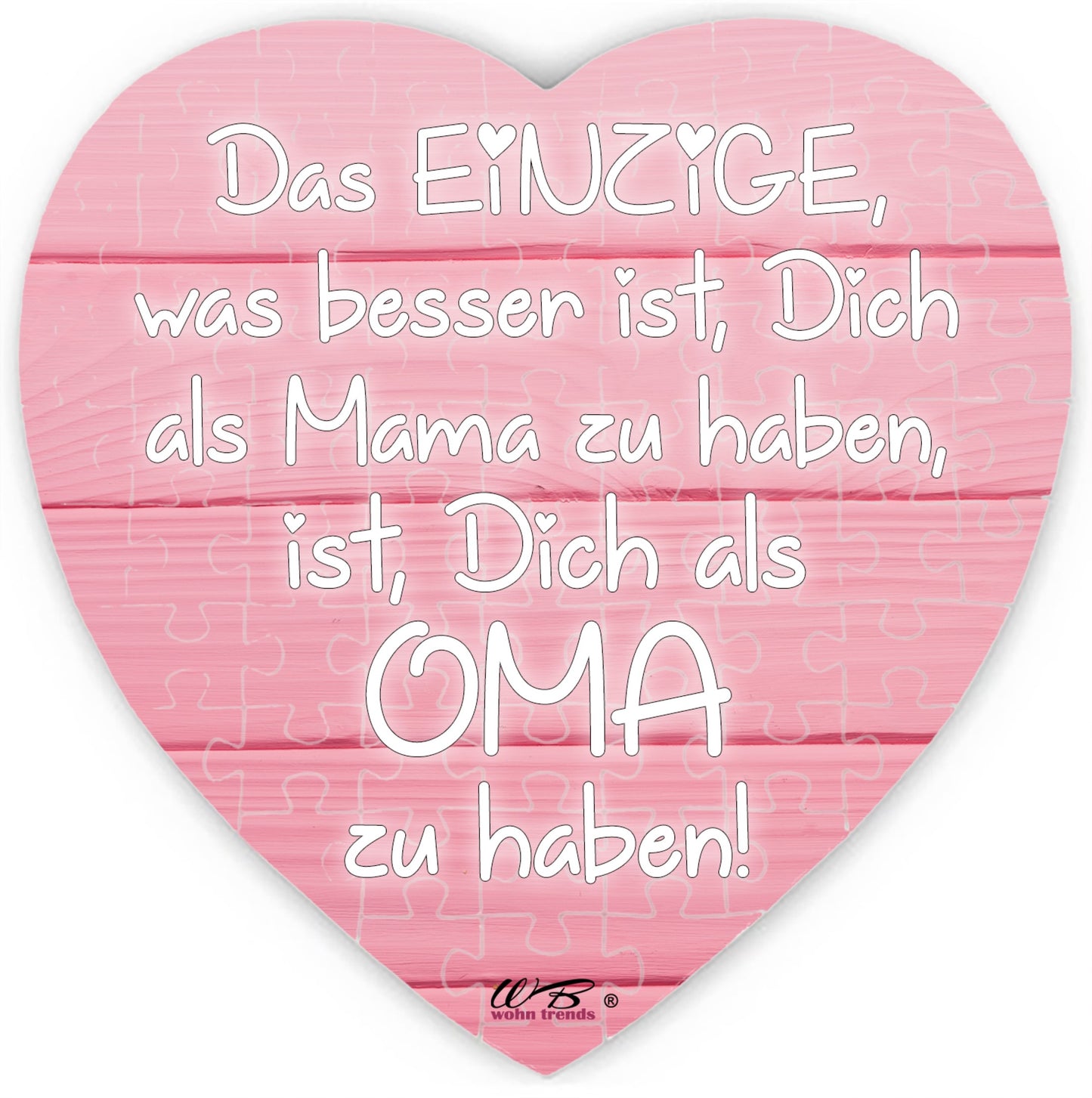 Puzzle-Botschaft Herz, MAMA... dich als OMA zu haben, 75 Teile 19x19cm inkl. Geschenk-Beutel, WB wohn trends®