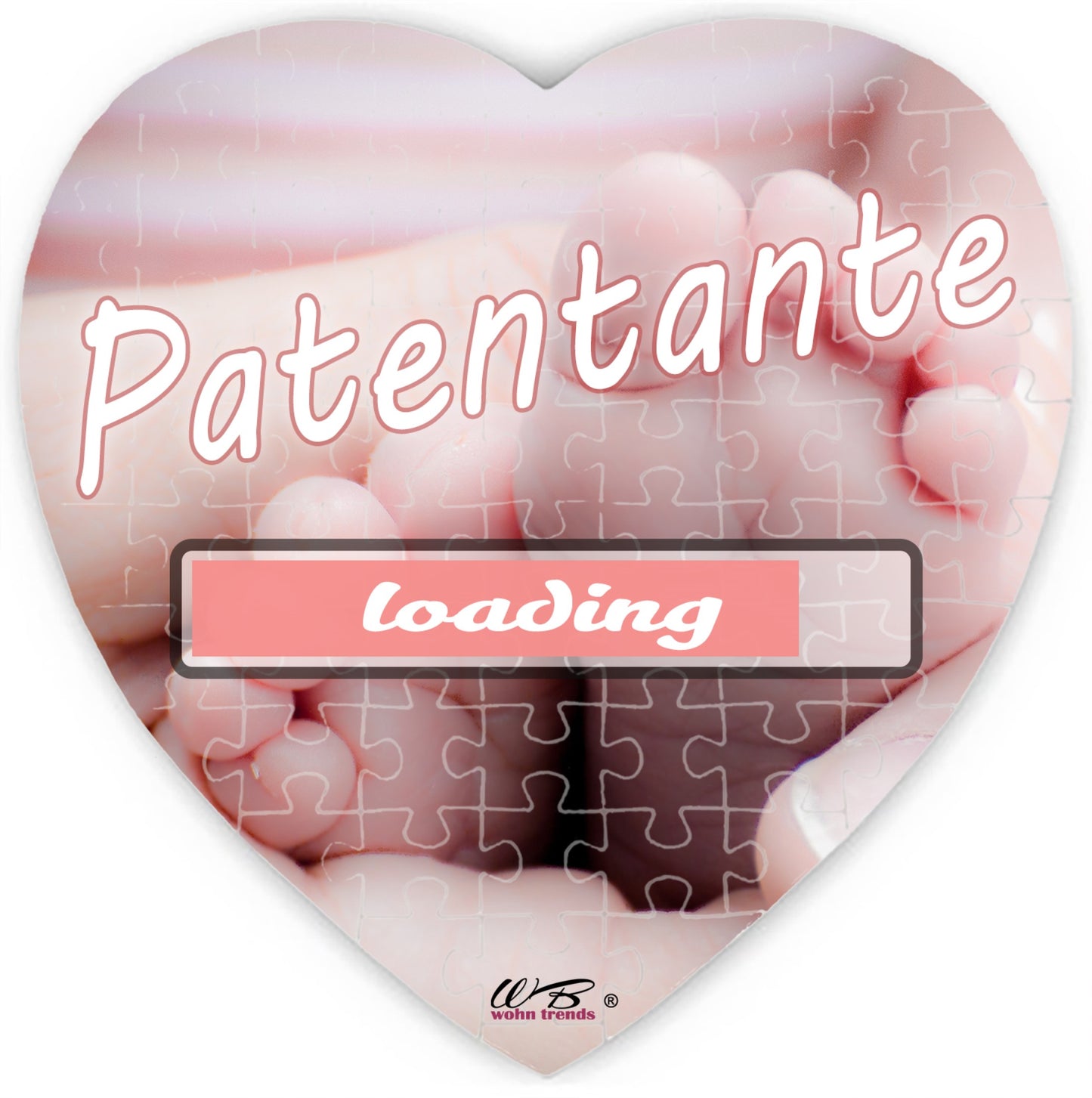 Puzzle-Botschaft Herz, Patentante loading, 75 Teile 19x19cm inkl. Geschenk-Beutel, WB wohn trends®