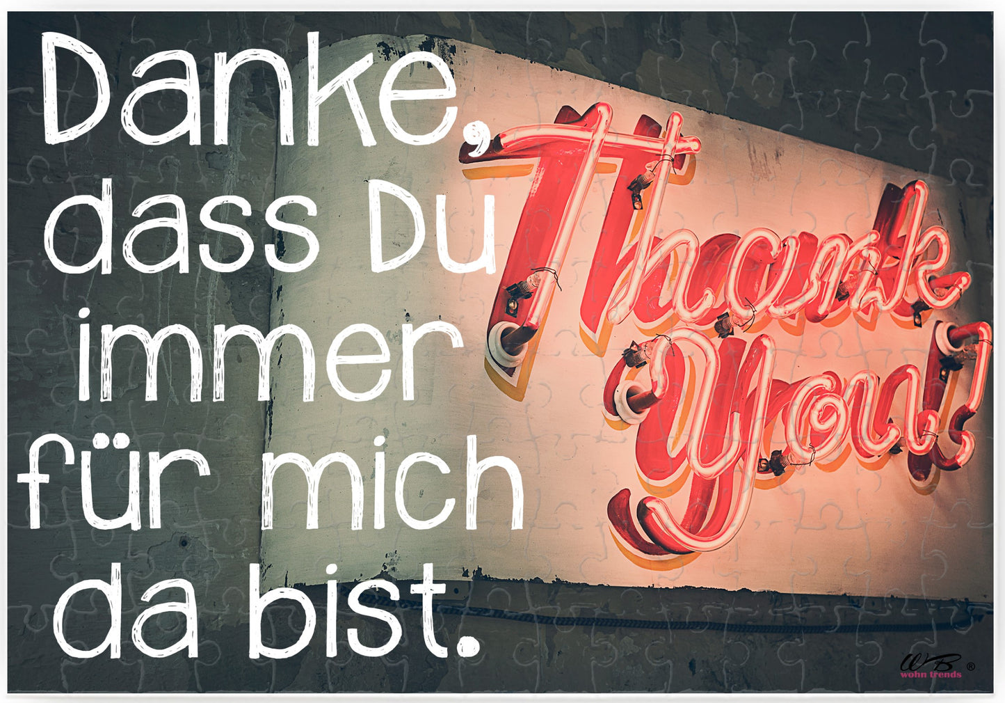 Puzzle-Botschaft eckig, Danke, dass Du immer für mich da bist - Thank you, 120 Teile 27x18cm inkl. Geschenk-Beutel, WB wohn trends®