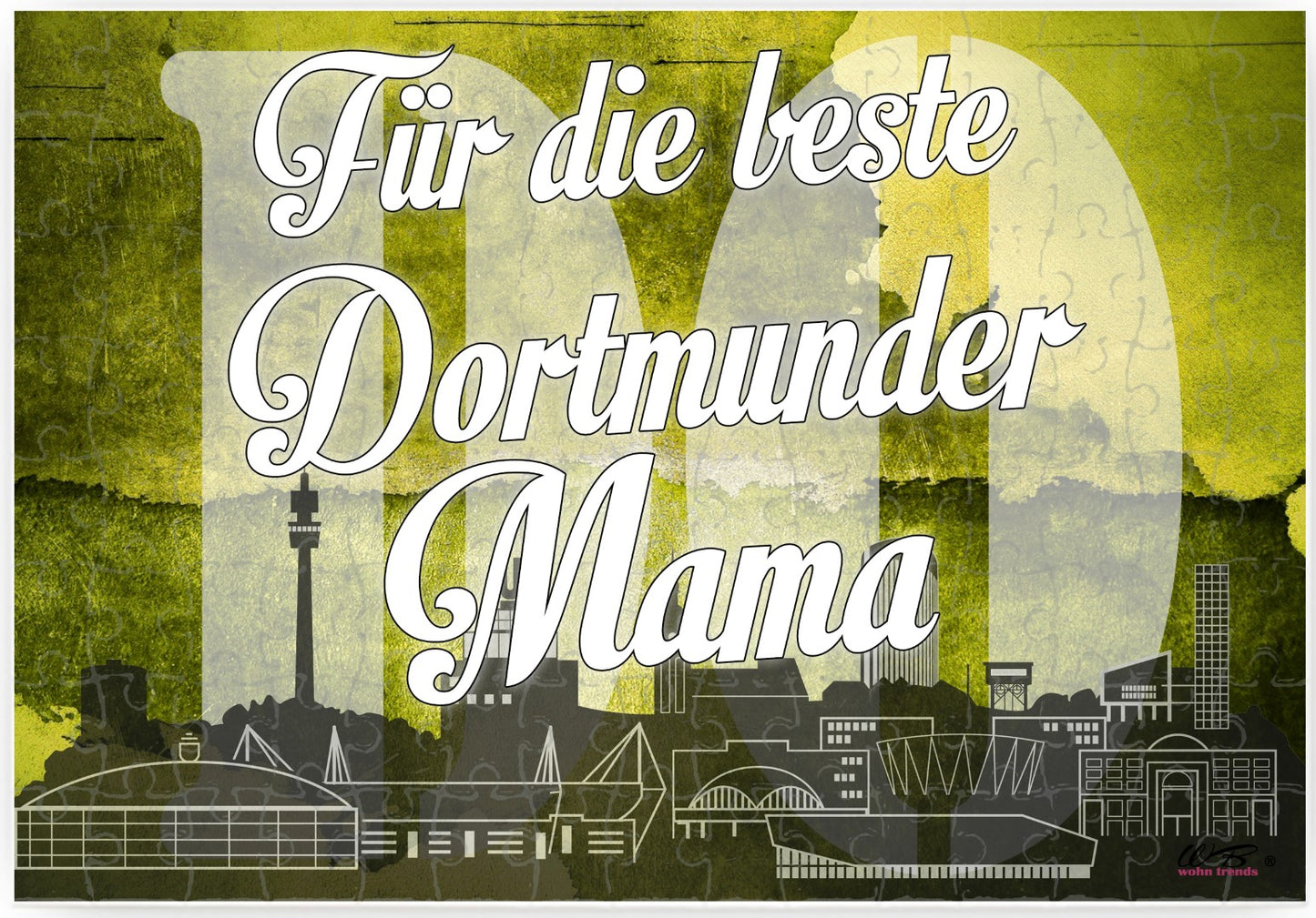 Puzzle-Botschaft eckig, Für die beste Dortmunder Mama - Dortmund, 120 Teile 27x18cm inkl. Geschenk-Beutel, WB wohn trends®