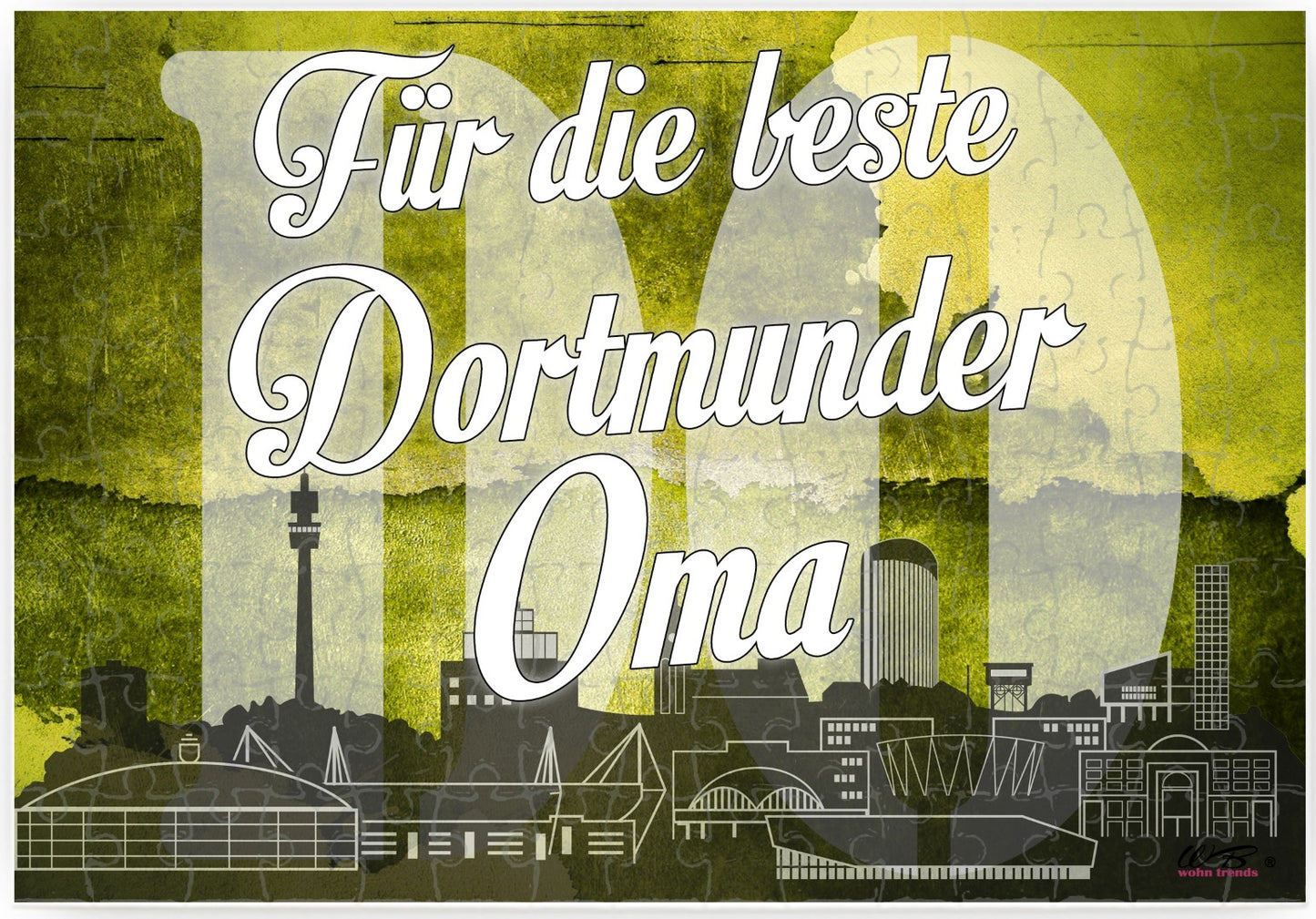 Puzzle-Botschaft eckig, Für die beste Dortmunder Oma - Dortmund, 120 Teile 27x18cm inkl. Geschenk-Beutel, WB wohn trends®