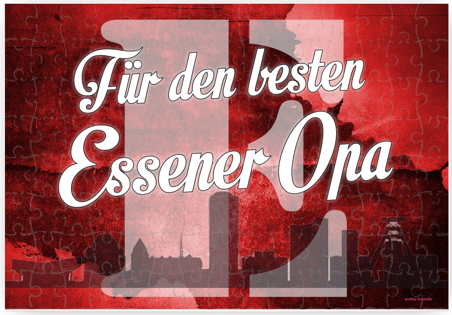 Puzzle-Botschaft eckig, Für den besten Essener Opa - Essen, 120 Teile 27x18cm inkl. Geschenk-Beutel, WB wohn trends®