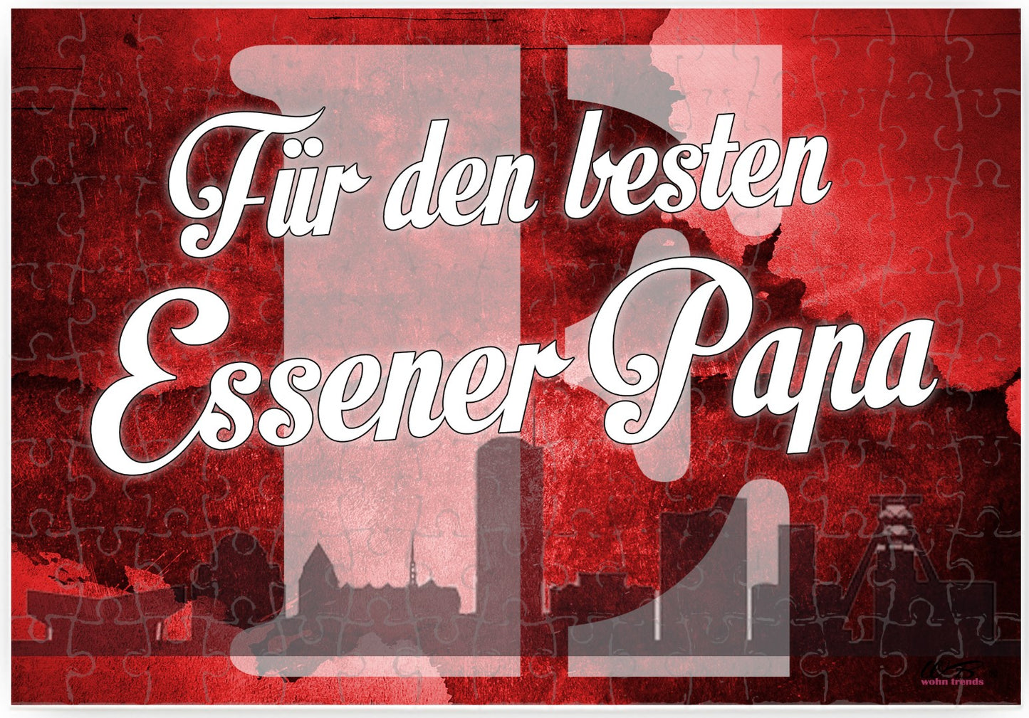 Puzzle-Botschaft eckig, Für den besten Essener Papa - Essen, 120 Teile 27x18cm inkl. Geschenk-Beutel, WB wohn trends®