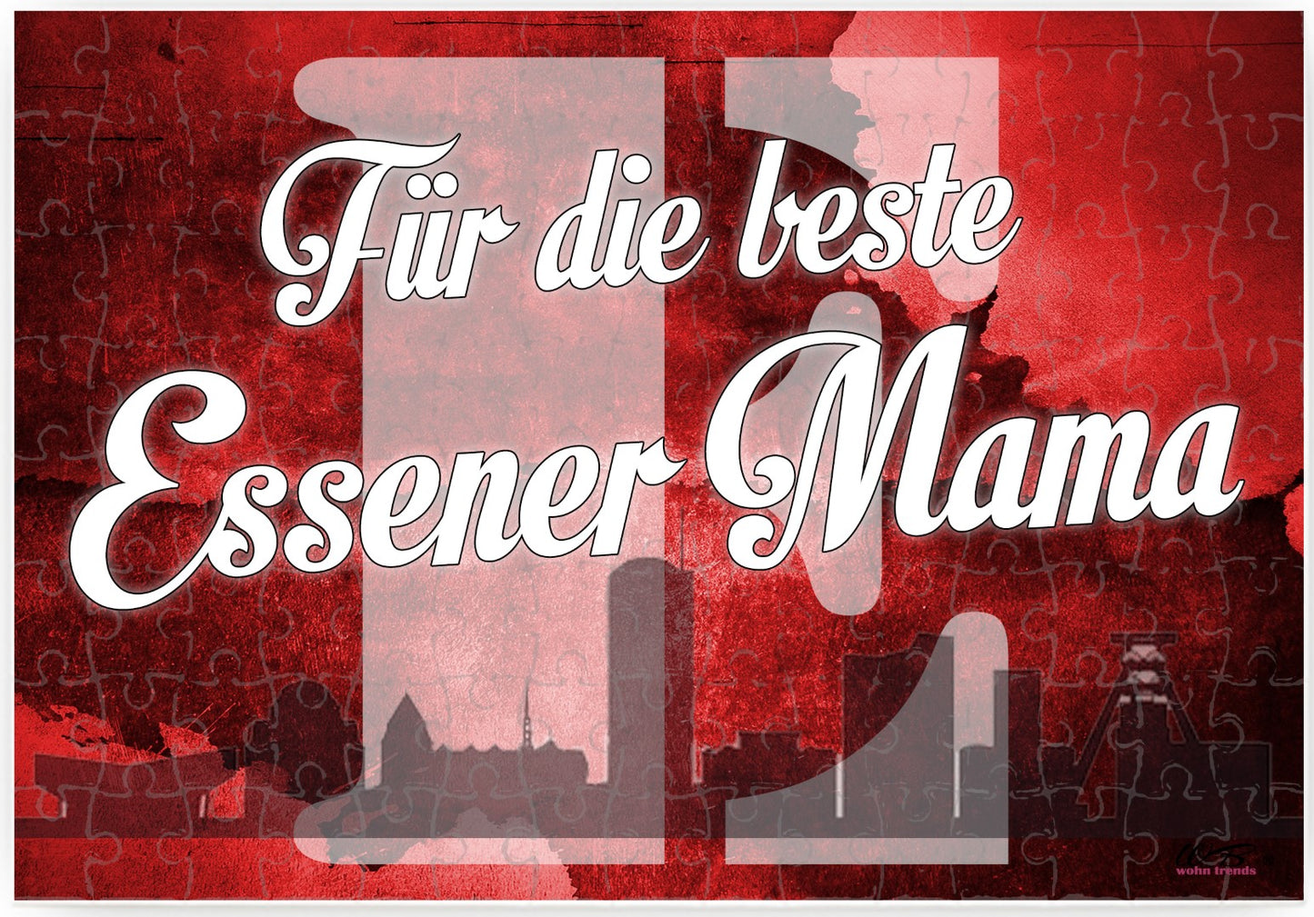 Puzzle-Botschaft eckig, Für die beste Essener Mama - Essen, 120 Teile 27x18cm inkl. Geschenk-Beutel, WB wohn trends®