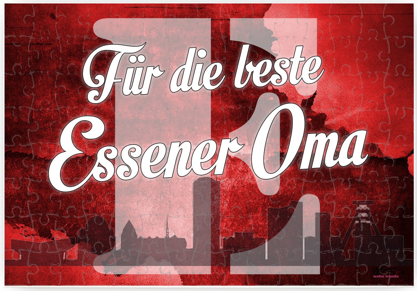 Puzzle-Botschaft eckig, Für die beste Essener Oma - Essen, 120 Teile 27x18cm inkl. Geschenk-Beutel, WB wohn trends®