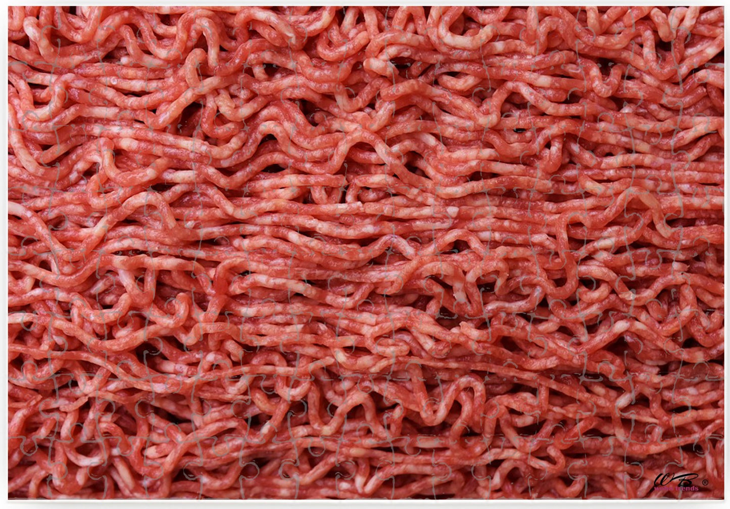 Puzzle-Botschaft eckig, pures Hackfleisch, 120 Teile 27x18cm inkl. Geschenk-Beutel, WB wohn trends®