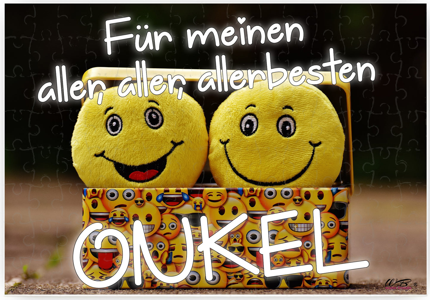 Puzzle-Botschaft eckig, Für meinen aller-besten Onkel, 120 Teile 27x18cm inkl. Geschenk-Beutel, WB wohn trends®