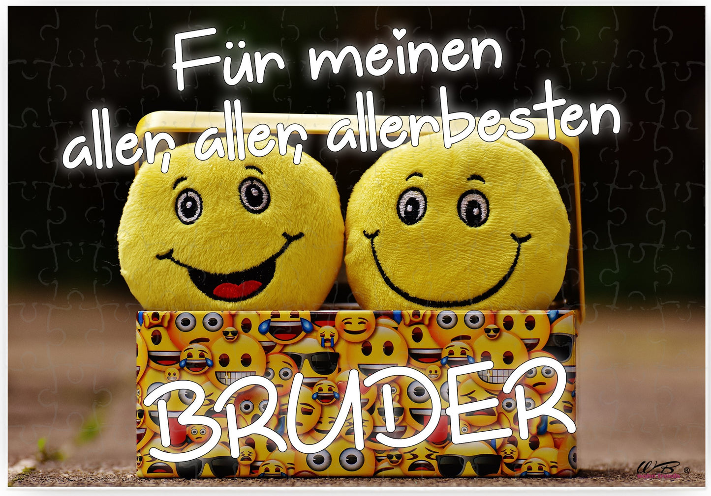 Puzzle-Botschaft eckig, Für meinen aller-besten Bruder, 120 Teile 27x18cm inkl. Geschenk-Beutel, WB wohn trends®