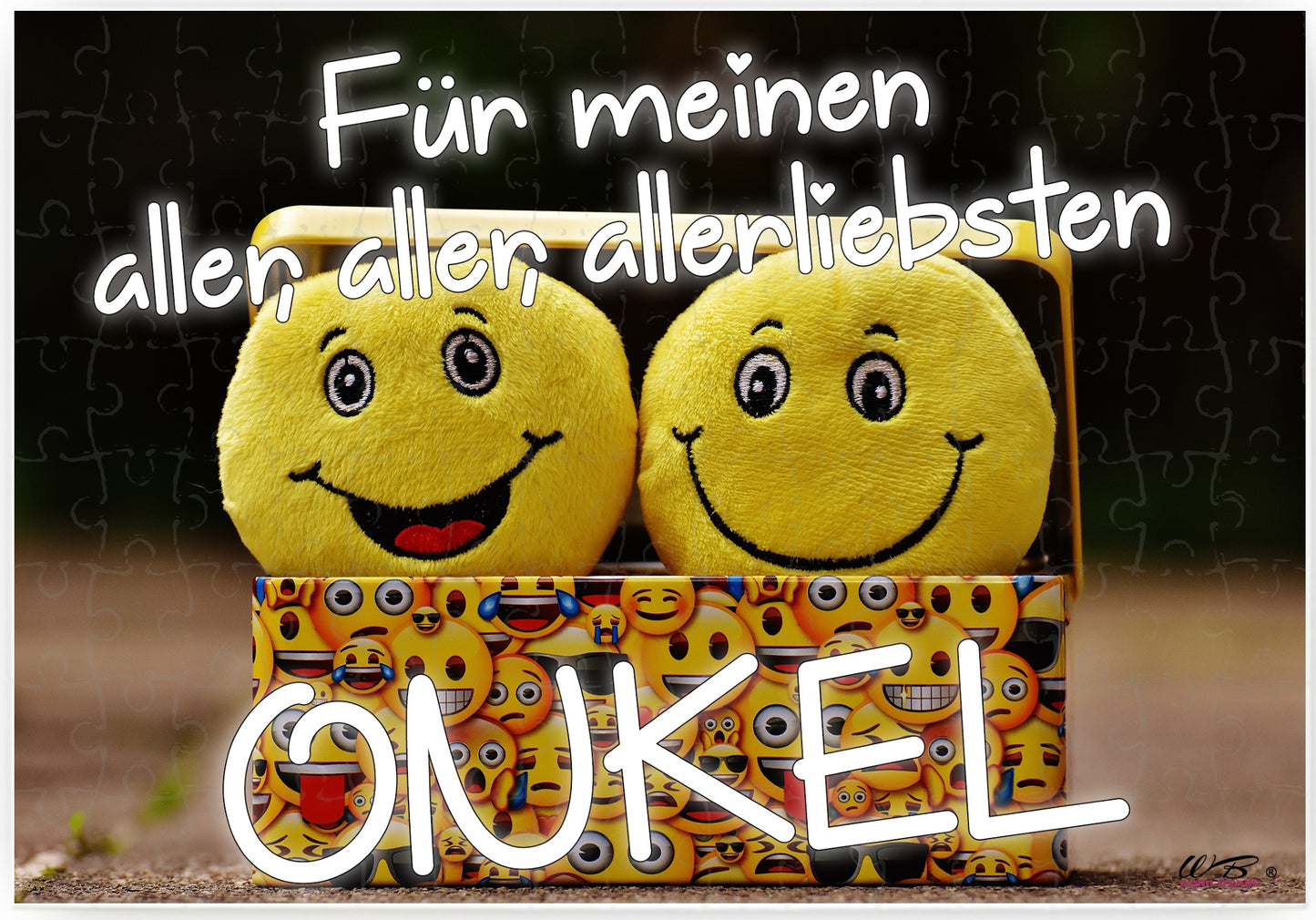 Puzzle-Botschaft eckig, Für meinen aller-liebsten Onkel, 120 Teile 27x18cm inkl. Geschenk-Beutel, WB wohn trends®