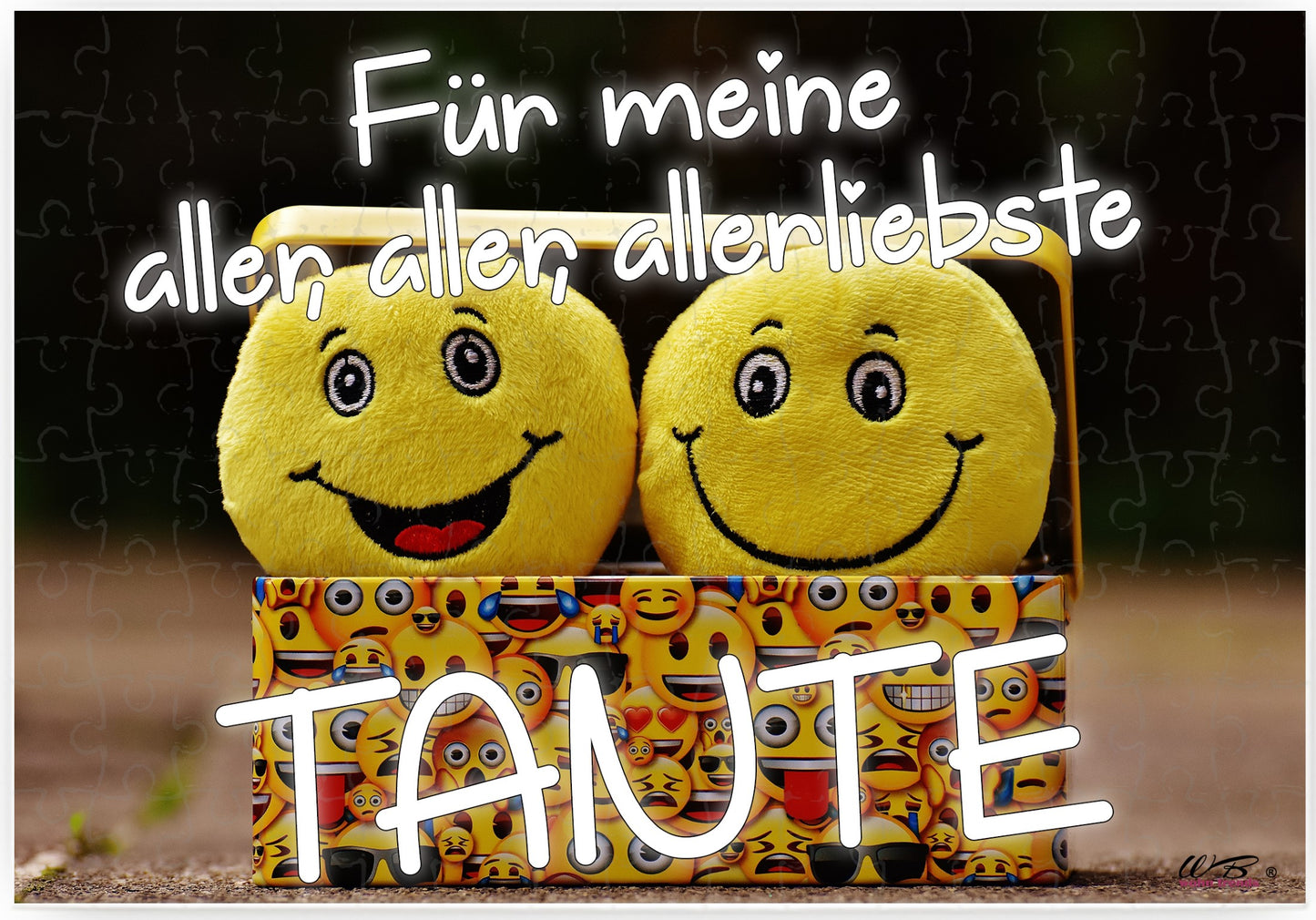 Puzzle-Botschaft eckig, Für meine aller-liebste Tante, 120 Teile 27x18cm inkl. Geschenk-Beutel, WB wohn trends®