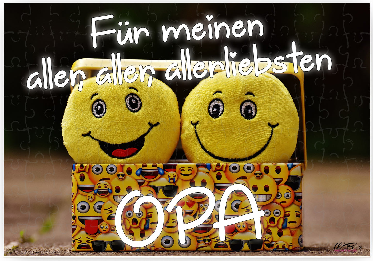 Puzzle-Botschaft eckig, Für meinen aller-liebsten Opa, 120 Teile 27x18cm inkl. Geschenk-Beutel, WB wohn trends®