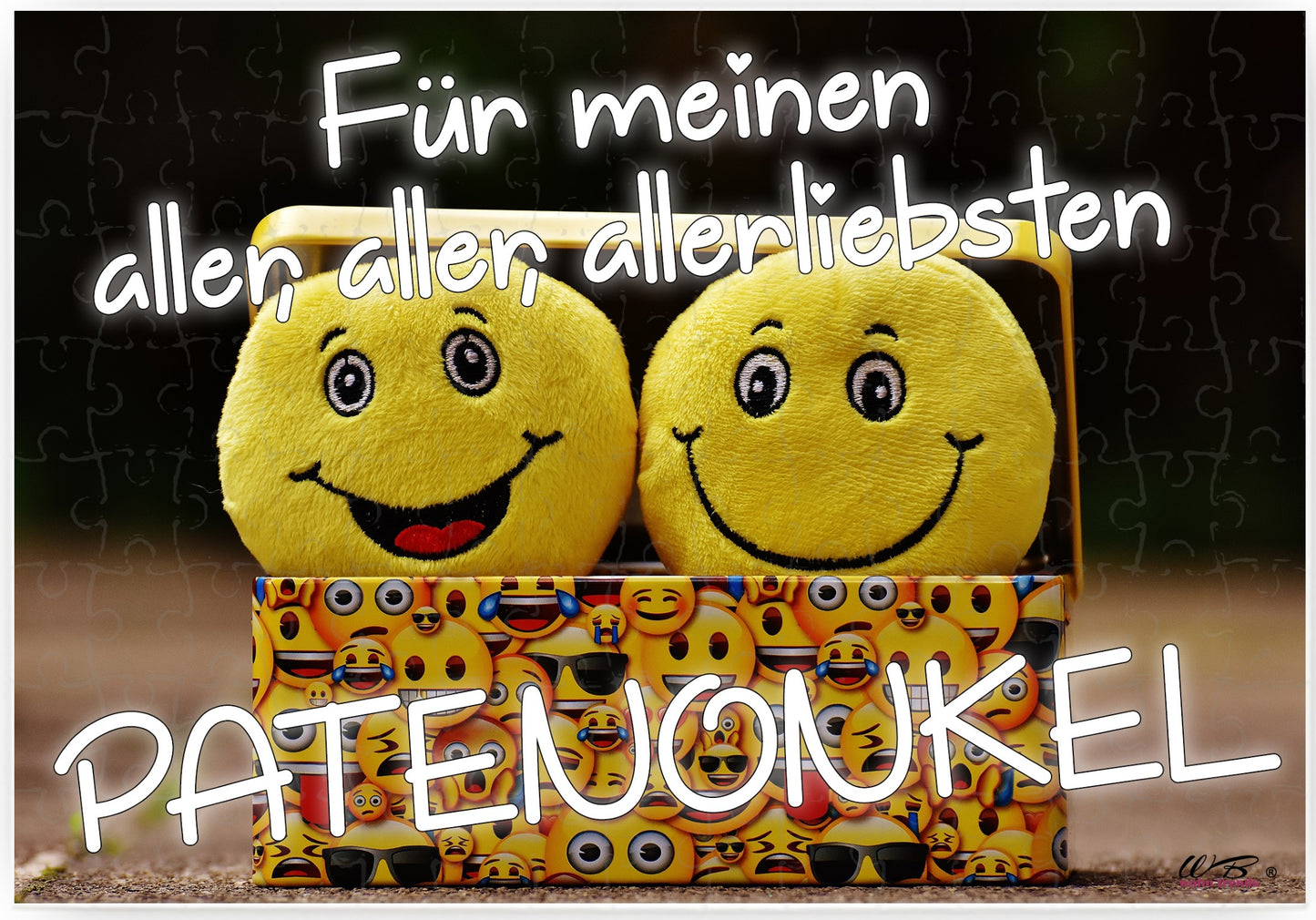 Puzzle-Botschaft eckig, Für meinen aller-liebsten Patenonkel, 120 Teile 27x18cm inkl. Geschenk-Beutel, WB wohn trends®