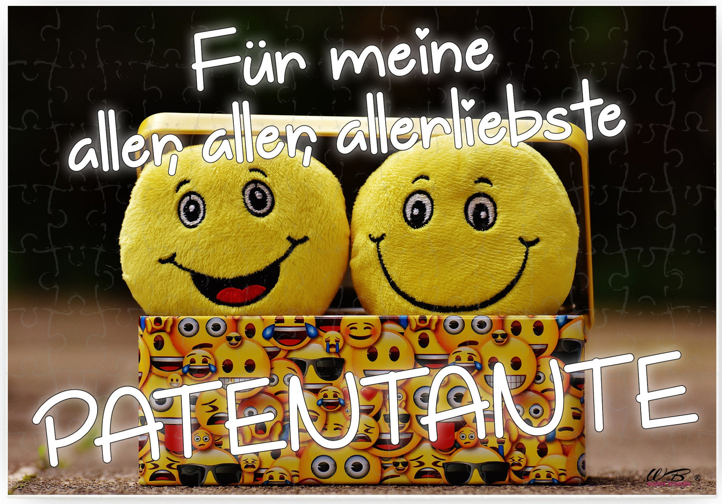 Puzzle-Botschaft eckig, Für meine aller-liebste Patentante, 120 Teile 27x18cm inkl. Geschenk-Beutel, WB wohn trends®