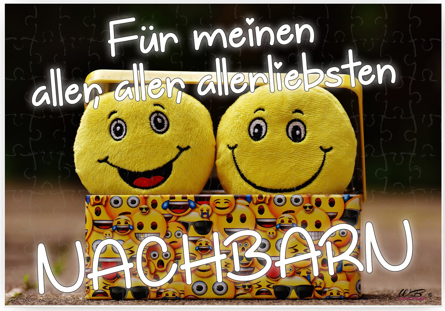 Puzzle-Botschaft eckig, Für meinen aller-liebsten Nachbarn, 120 Teile 27x18cm inkl. Geschenk-Beutel, WB wohn trends®
