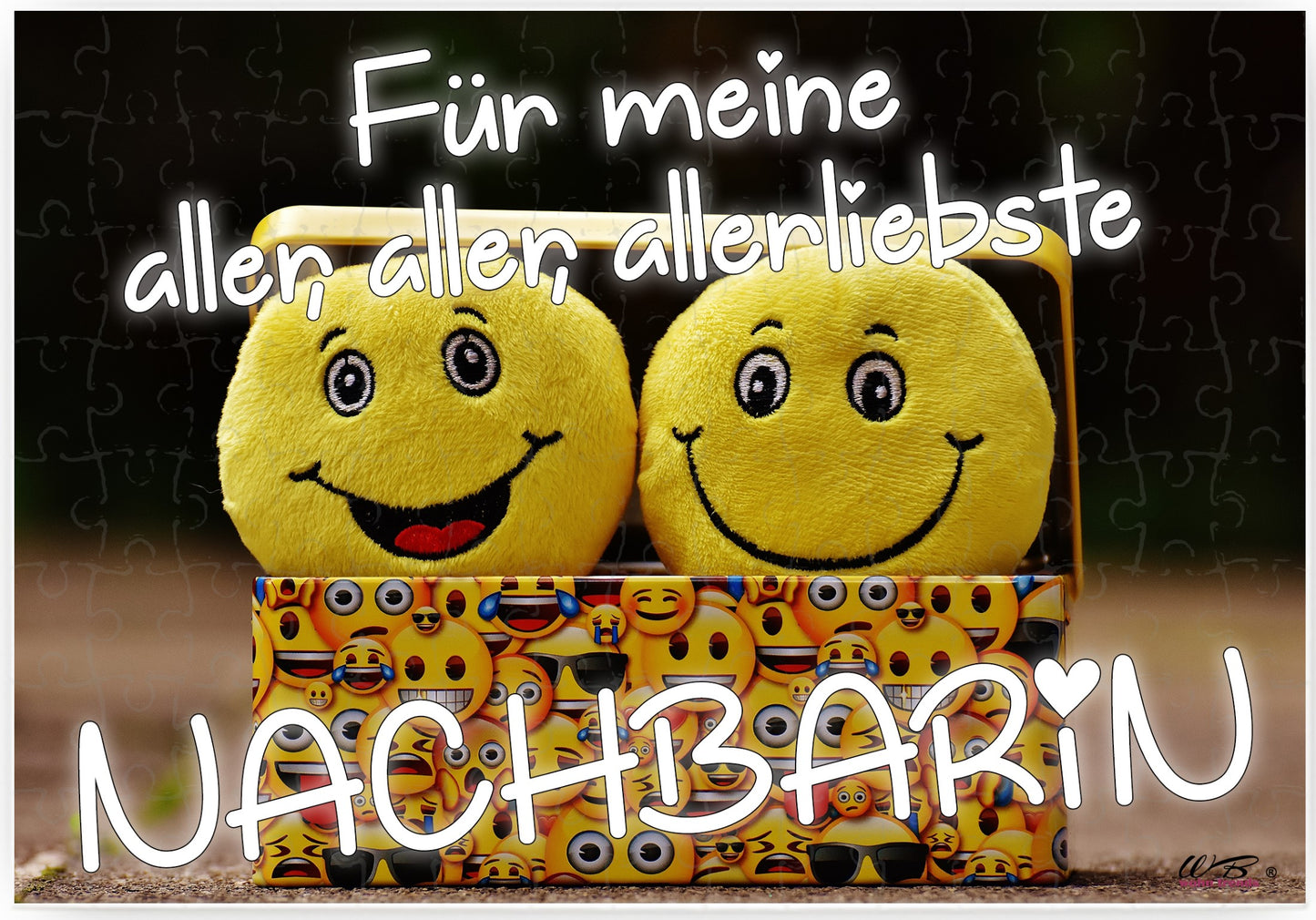 Puzzle-Botschaft eckig, Für meine aller-liebste Nachbarin, 120 Teile 27x18cm inkl. Geschenk-Beutel, WB wohn trends®