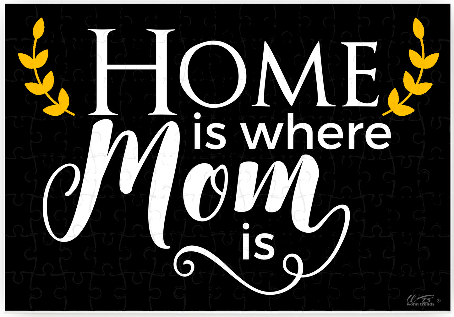 Puzzle-Botschaft eckig, Home is where Mom is, Kreidetafel-Optik, 120 Teile 27x18cm inkl. Geschenk-Beutel