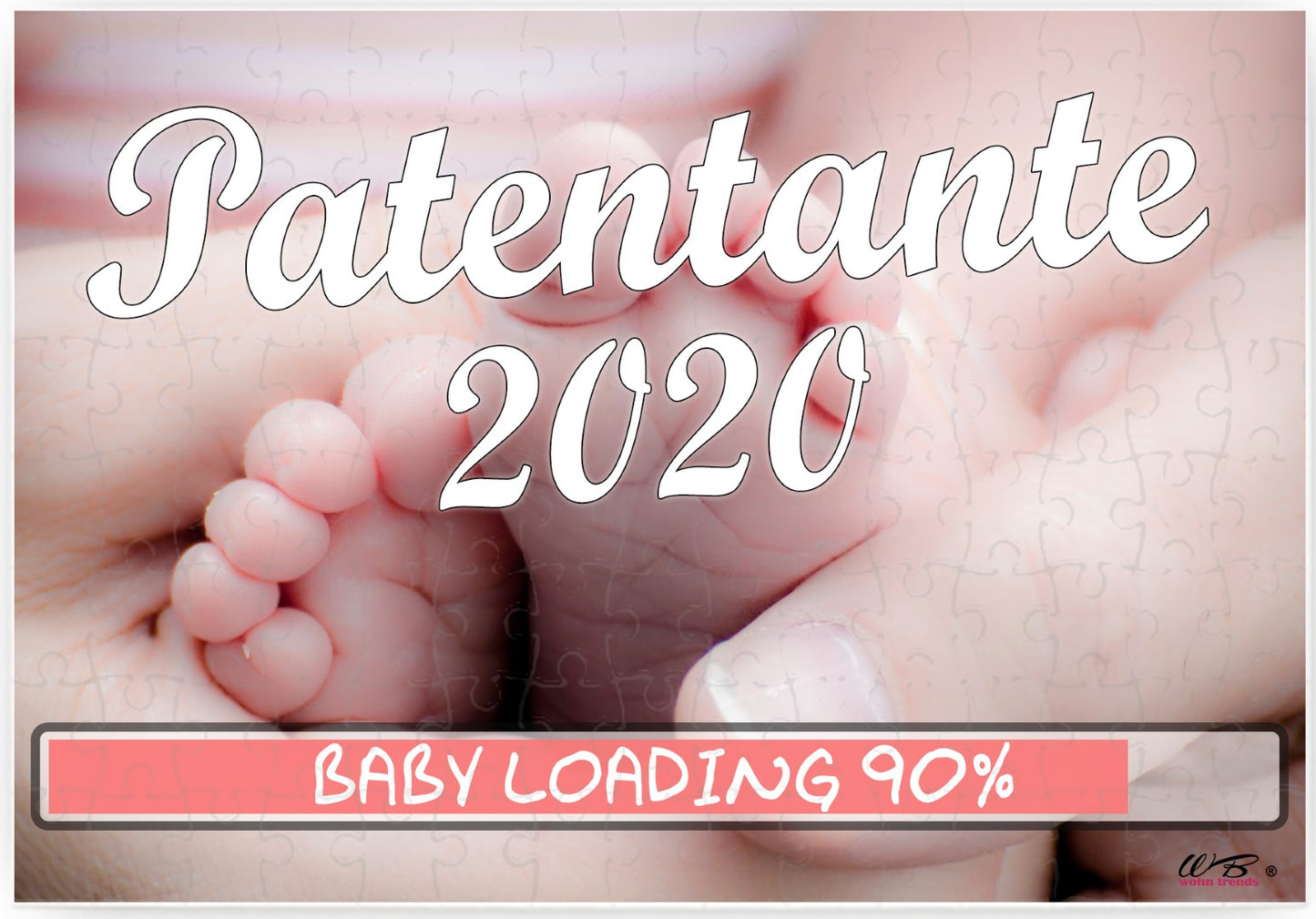 Puzzle-Botschaft eckig, Patentante 2020 / Baby-Füße, 120 Teile 27x18cm inkl. Geschenk-Beutel