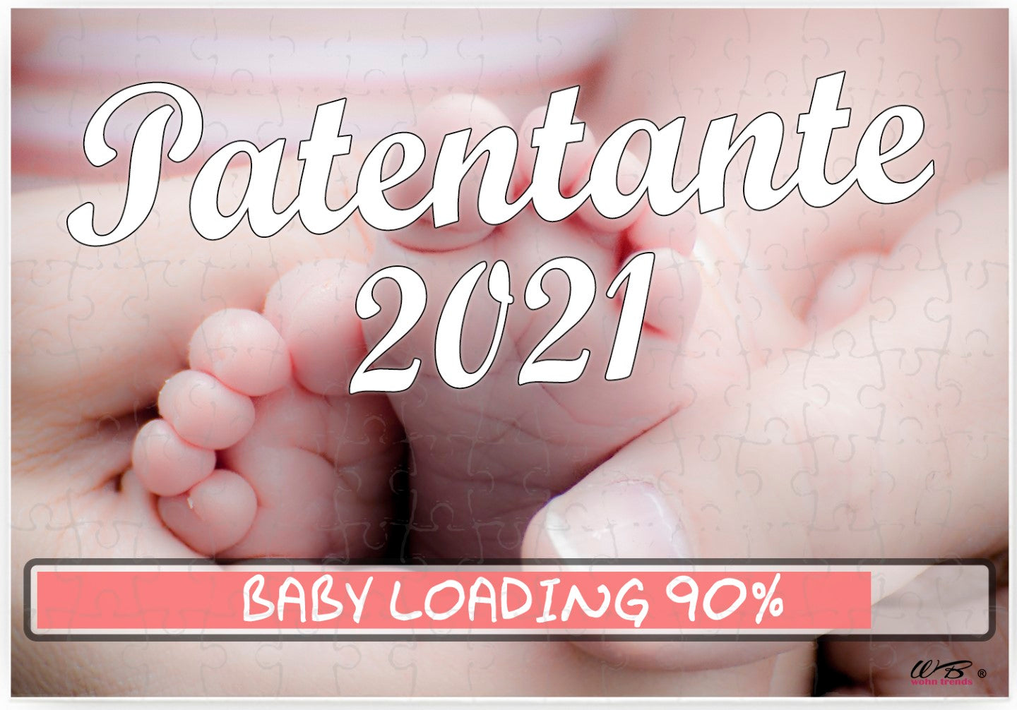 Puzzle-Botschaft eckig, Patentante 2021 / Baby-Füße, 120 Teile 27x18cm inkl. Geschenk-Beutel