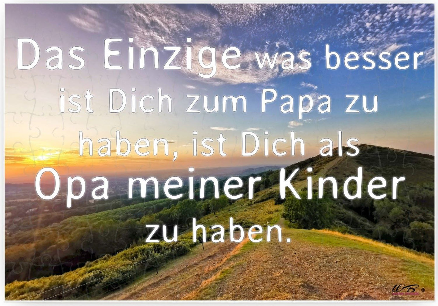 Puzzle-Botschaft eckig, Das Einzige was besser ist Dich als Papa zu haben, 120 Teile 27x18cm inkl. Geschenk-Beutel