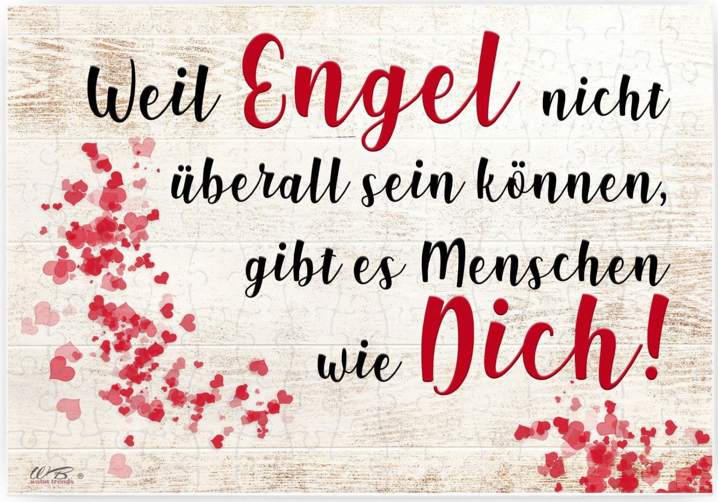 Puzzle-Botschaft eckig, Weil Engel nicht überall sein können gibt es Menschen wie Dich, 120 Teile 27x18cm inkl. Geschenk-Beutel