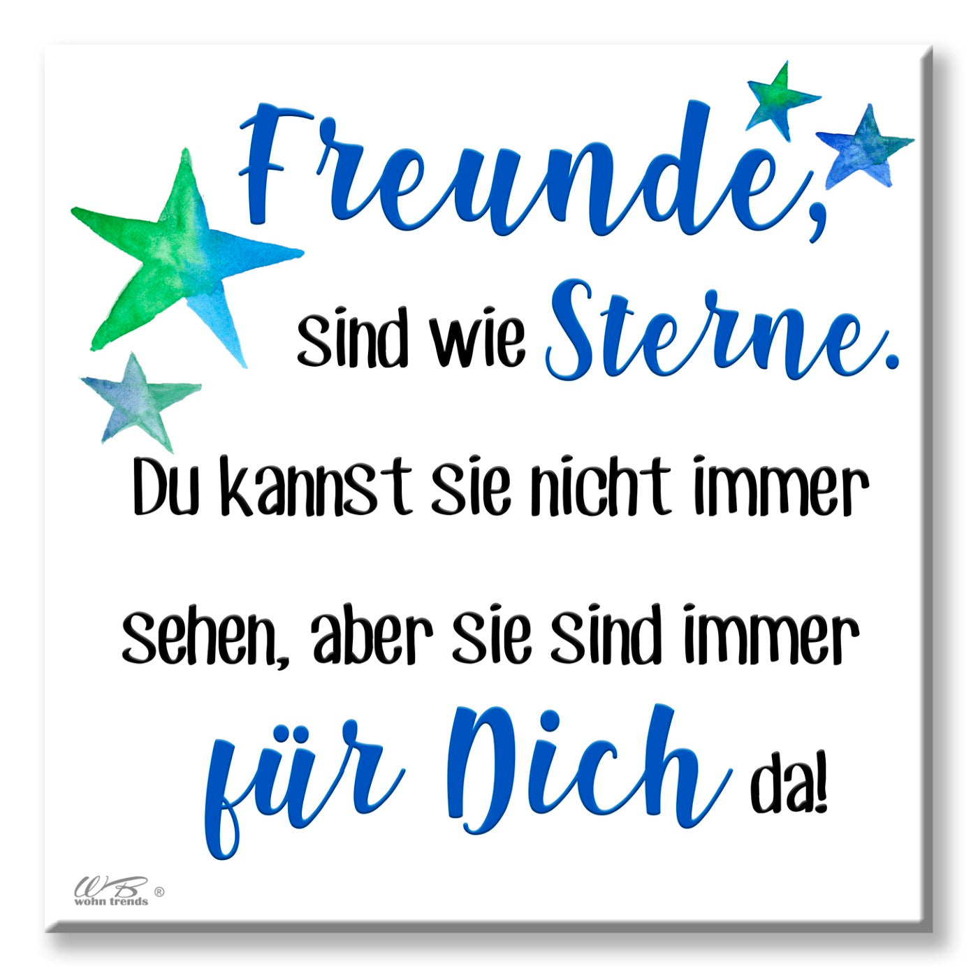 Deko-Fliese, Freunde sind wie Sterne, Foto-Fliese Wand-Bild Deko-Bild 15x15cm