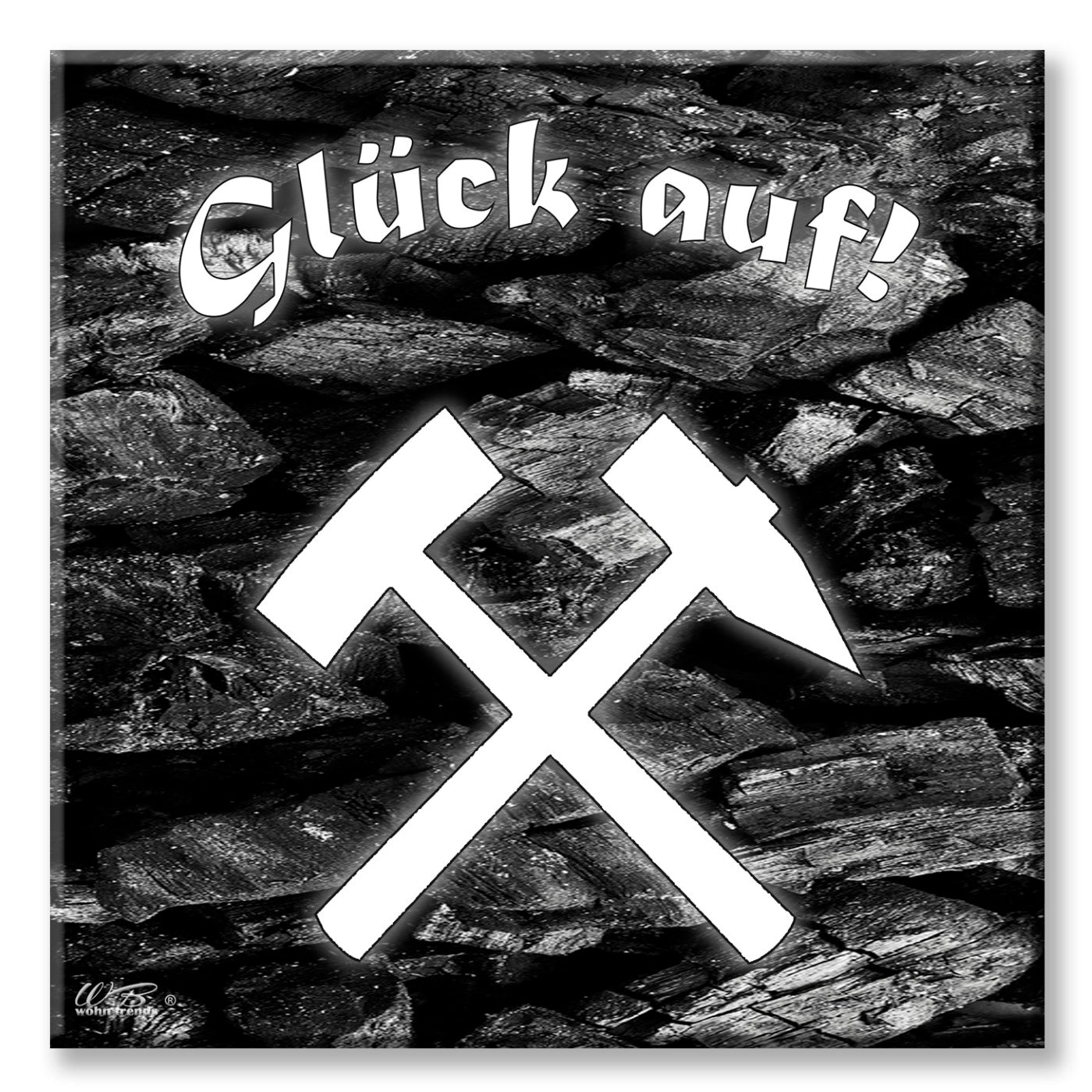 Deko-Fliese, Glück Auf Kohle Schlägel und Eisen Ruhrgebiet, Foto-Fliese Wand-Bild Deko-Bild 15x15cm