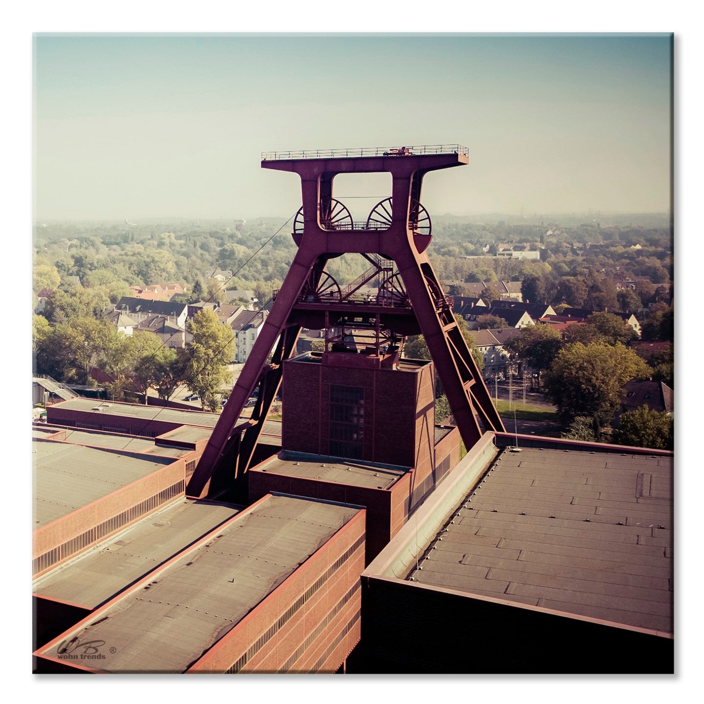 Deko-Fliese, Zeche in Essen Ruhrpott Ruhrgebiet, Foto-Fliese Wand-Bild Deko-Bild 15x15cm
