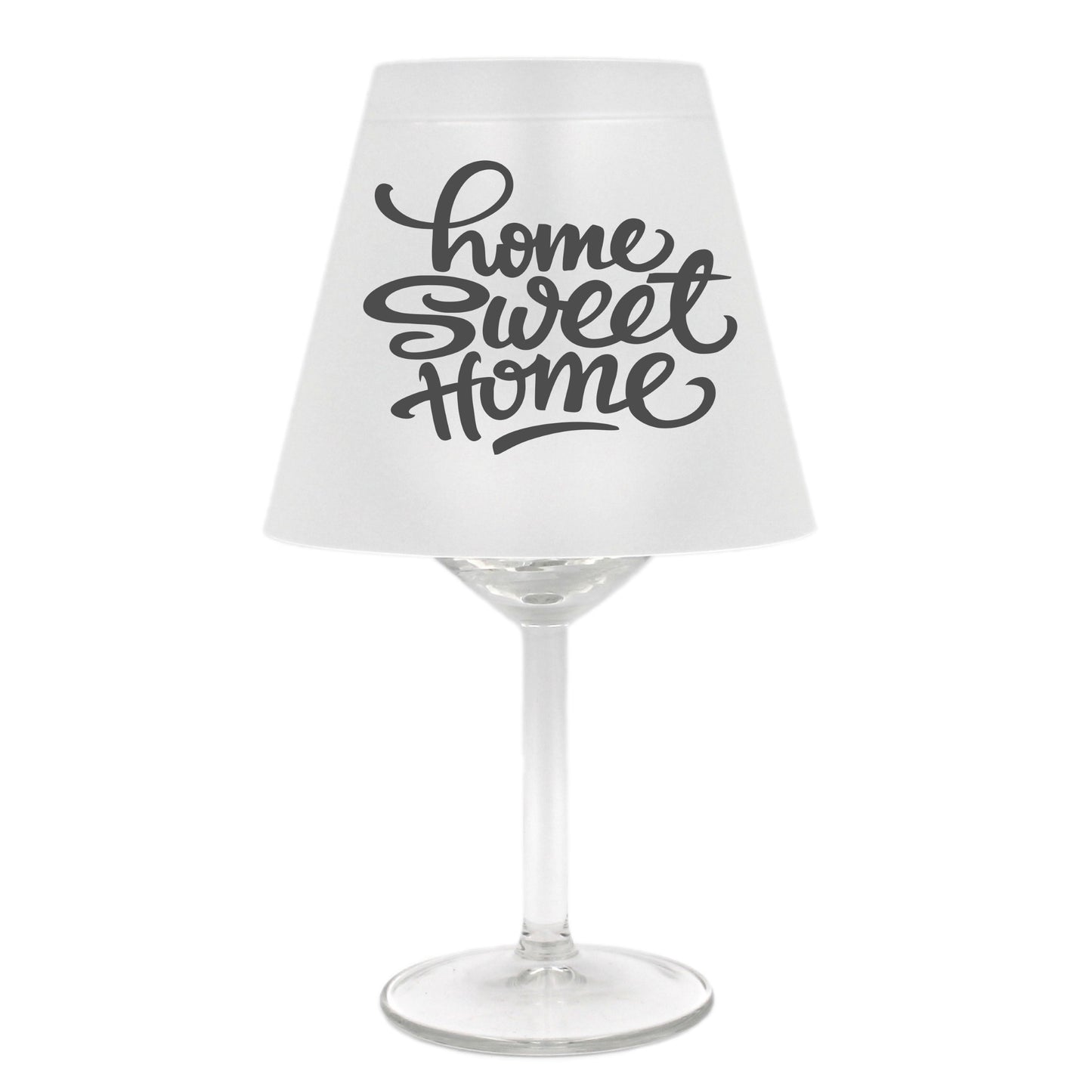 Lampenschirm für Weinglas, Home sweet home, A, grau, Schirm ohne Glas, Windlicht