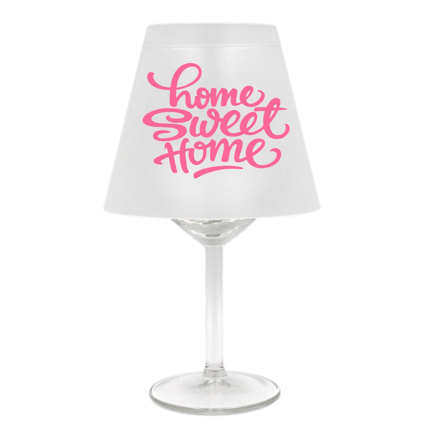 Lampenschirm für Weinglas, Home sweet home, A, rosa, Schirm ohne Glas, Windlicht