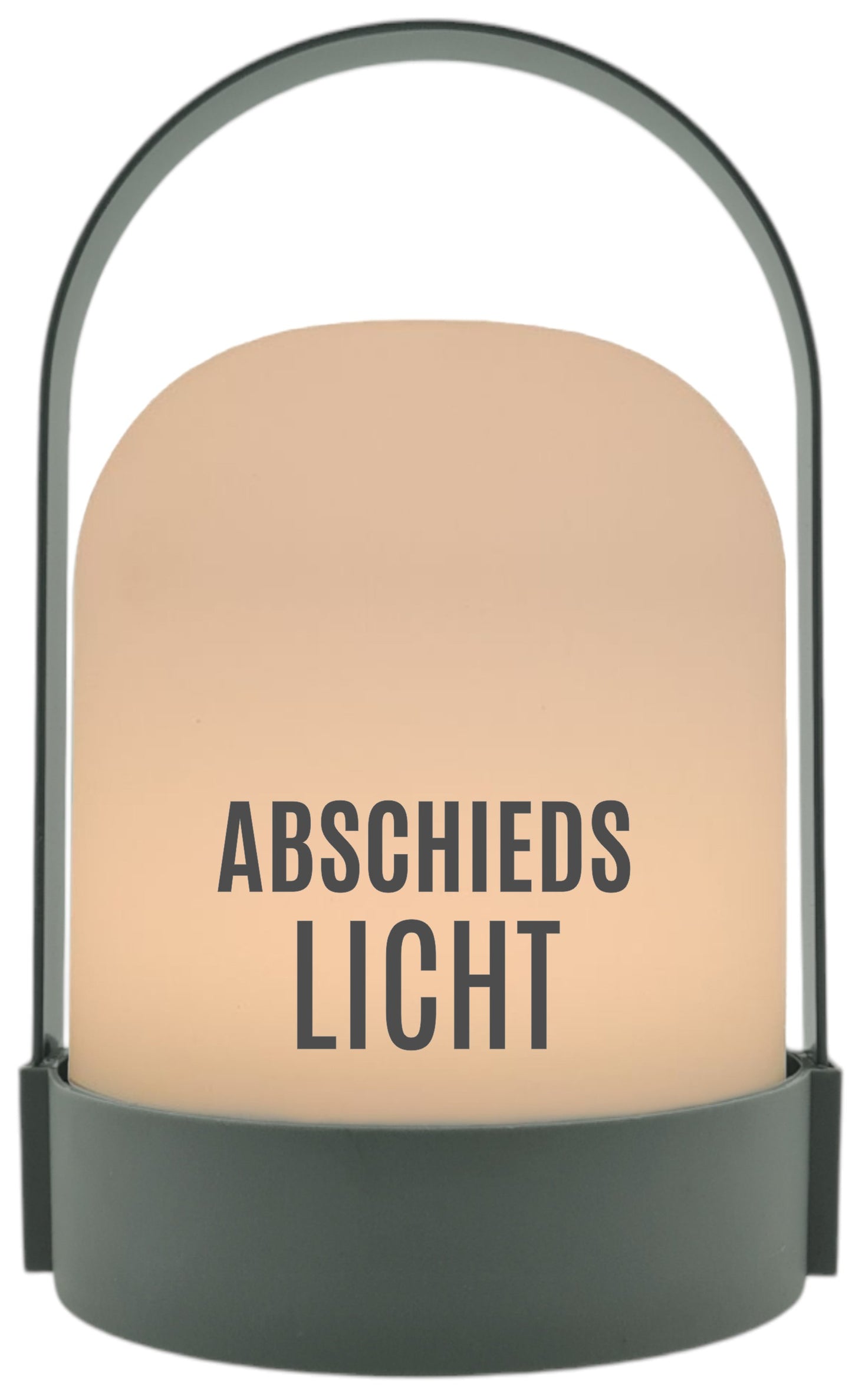 LED-Laterne, Abschieds-Licht, 22x14cm Batterie LED-Licht Kunststoff Lampe mit Text Spruch