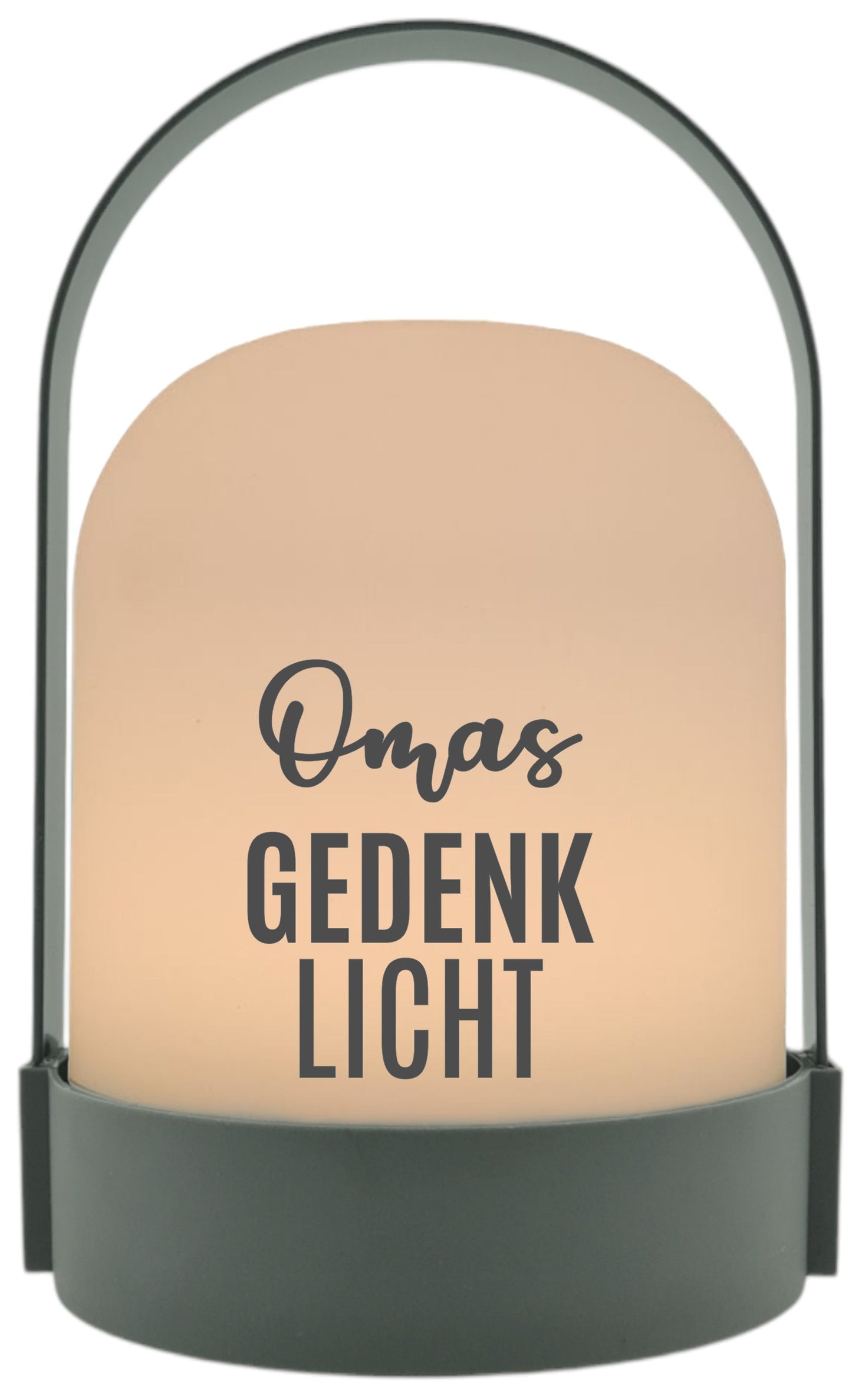 LED-Laterne, Omas Gedenklicht, 22x14cm Batterie LED-Licht Kunststoff Lampe mit Text Spruch
