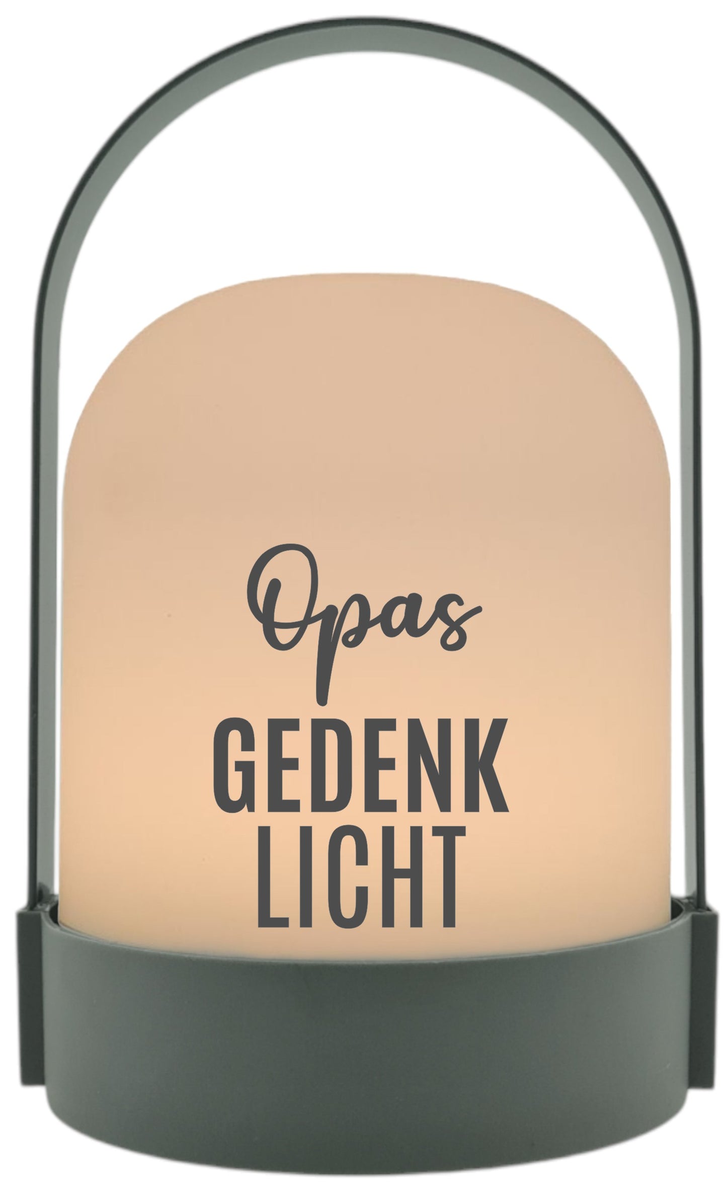 LED-Laterne, Opas Gedenklicht, 22x14cm Batterie LED-Licht Kunststoff Lampe mit Text Spruch
