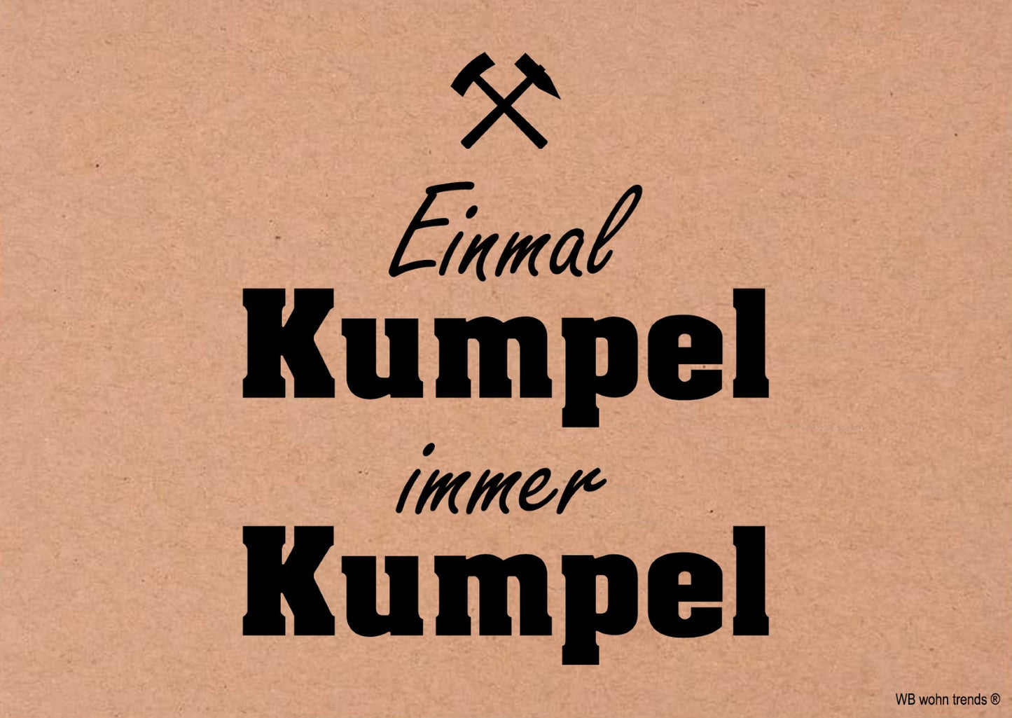 Postkarte, Einmal Kumpel immer Kumpel, Ruhrpott Ruhrgebiet Vintage Karton braun 10,5x14,8cm A6