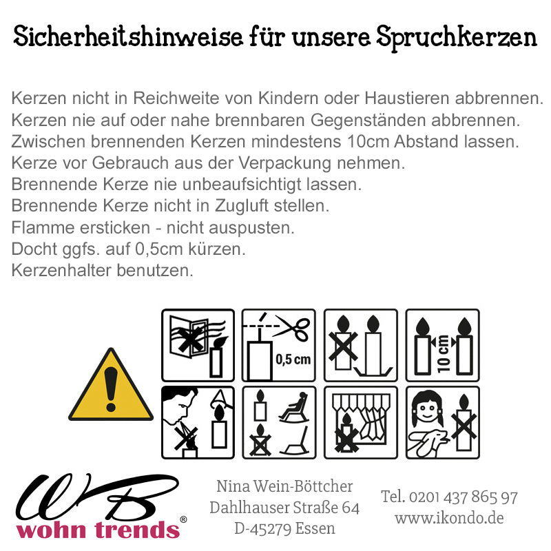 Sicherheitshinweise für Kerzen