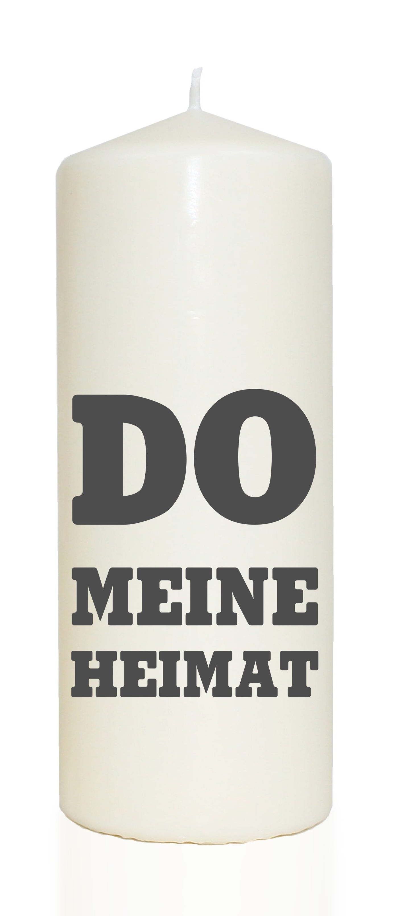 Spruchkerze, DO MEINE HEIMAT Dortmund, grau, 20cm, 765g Ø8cm, Kerze mit Spruch, Brenndauer ca 70 Std