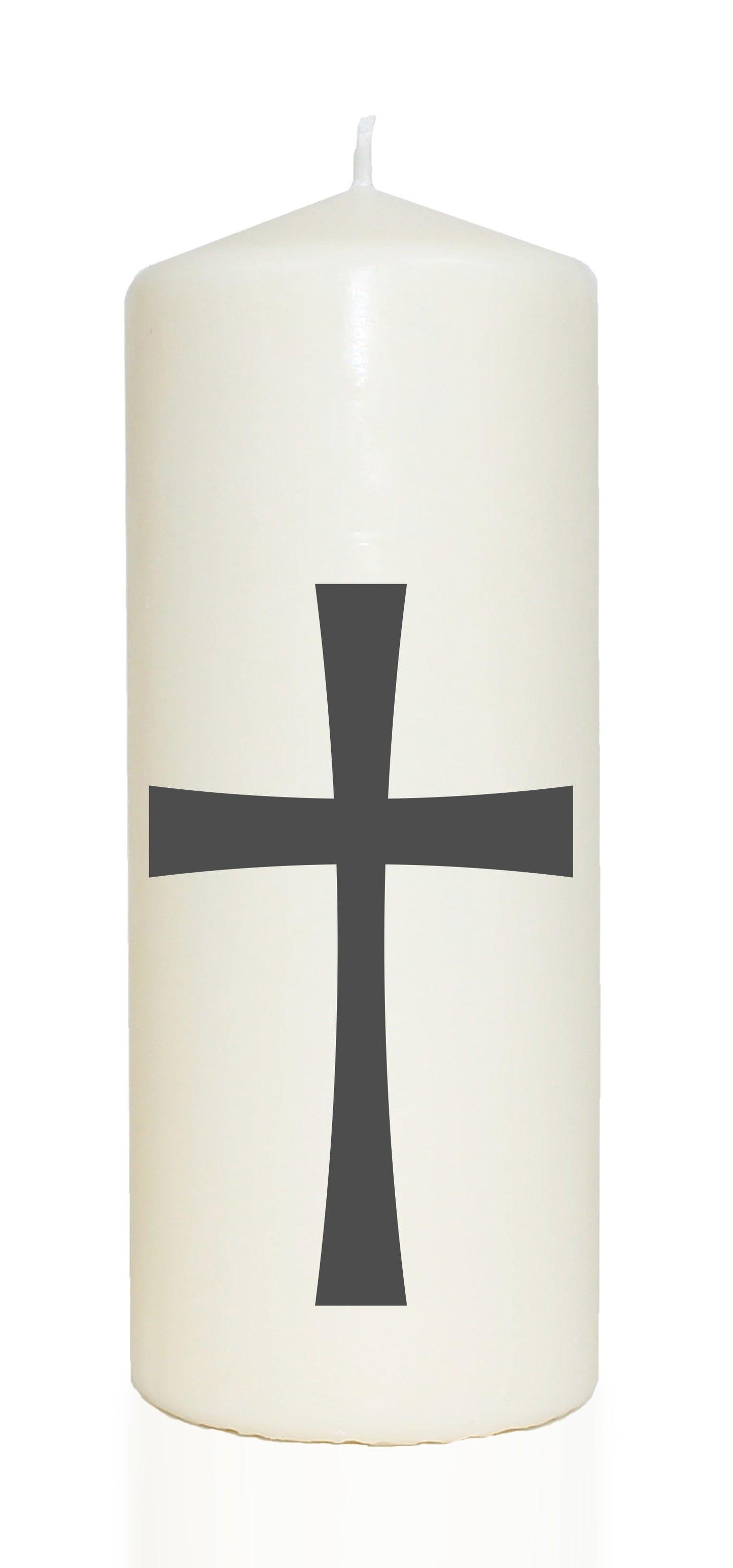 Spruchkerze, religiöses KREUZ, grau, 20cm, 765g Ø8cm, Kerze mit Spruch, Brenndauer ca 70 Std