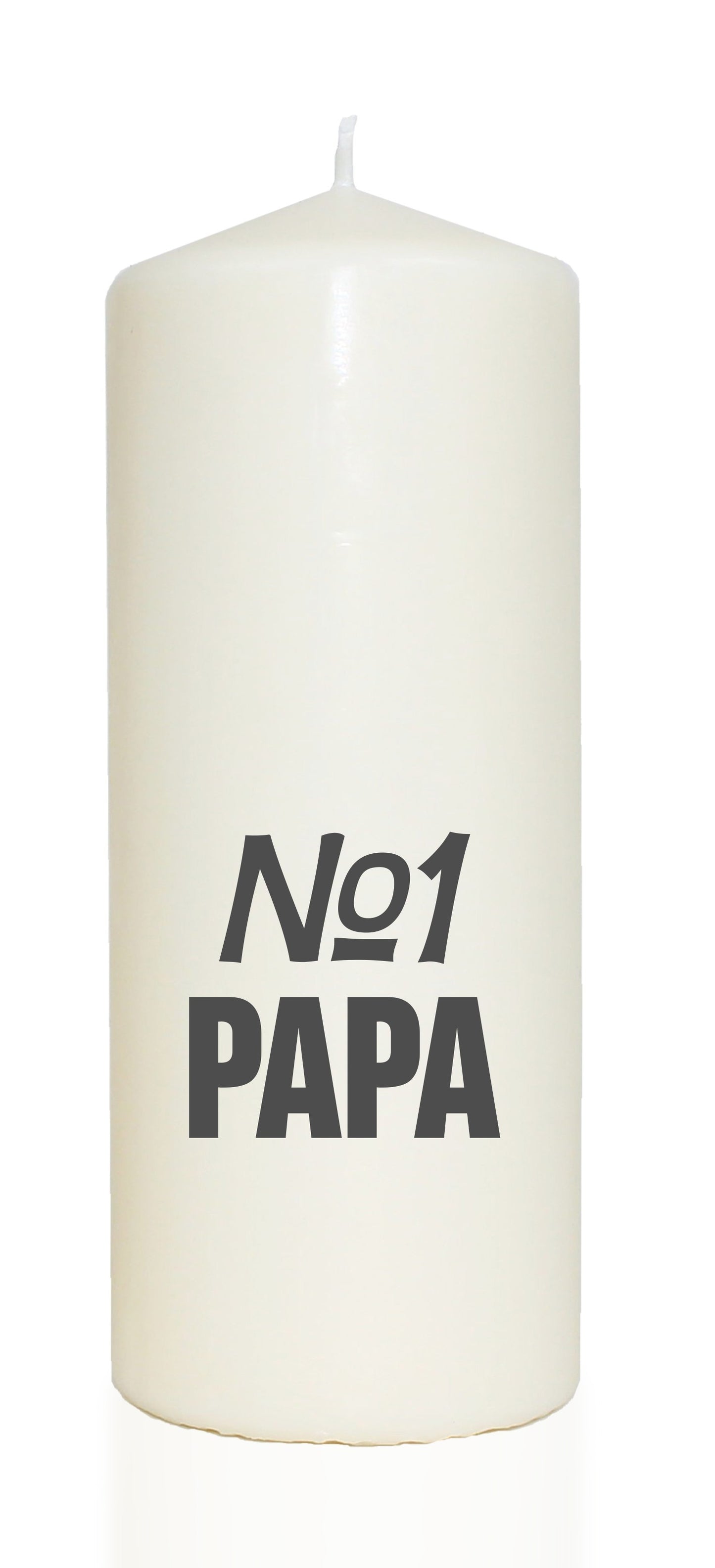 Spruchkerze, No1 PAPA, grau, 20cm, 765g Ø8cm, Kerze mit Spruch, Brenndauer ca 70 Std