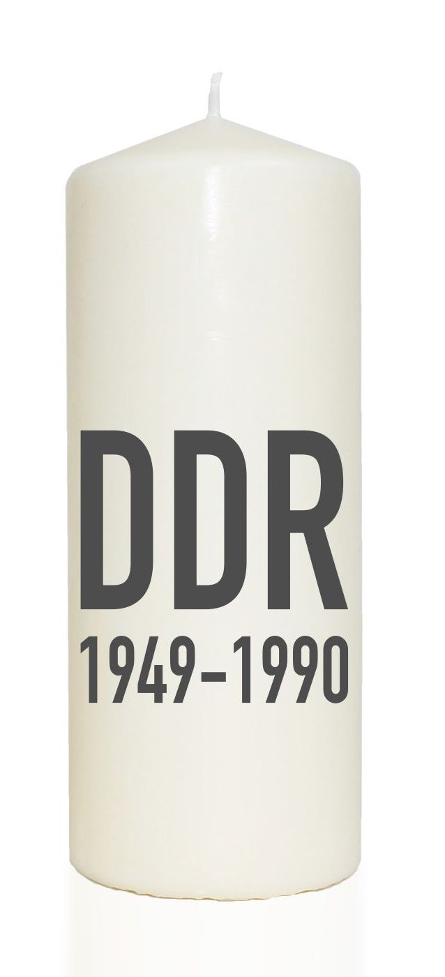 Spruchkerze, DDR 1949 - 1990, grau, 20cm, 765g d8cm, Kerze mit Spruch, Brenndauer ca 70 Std