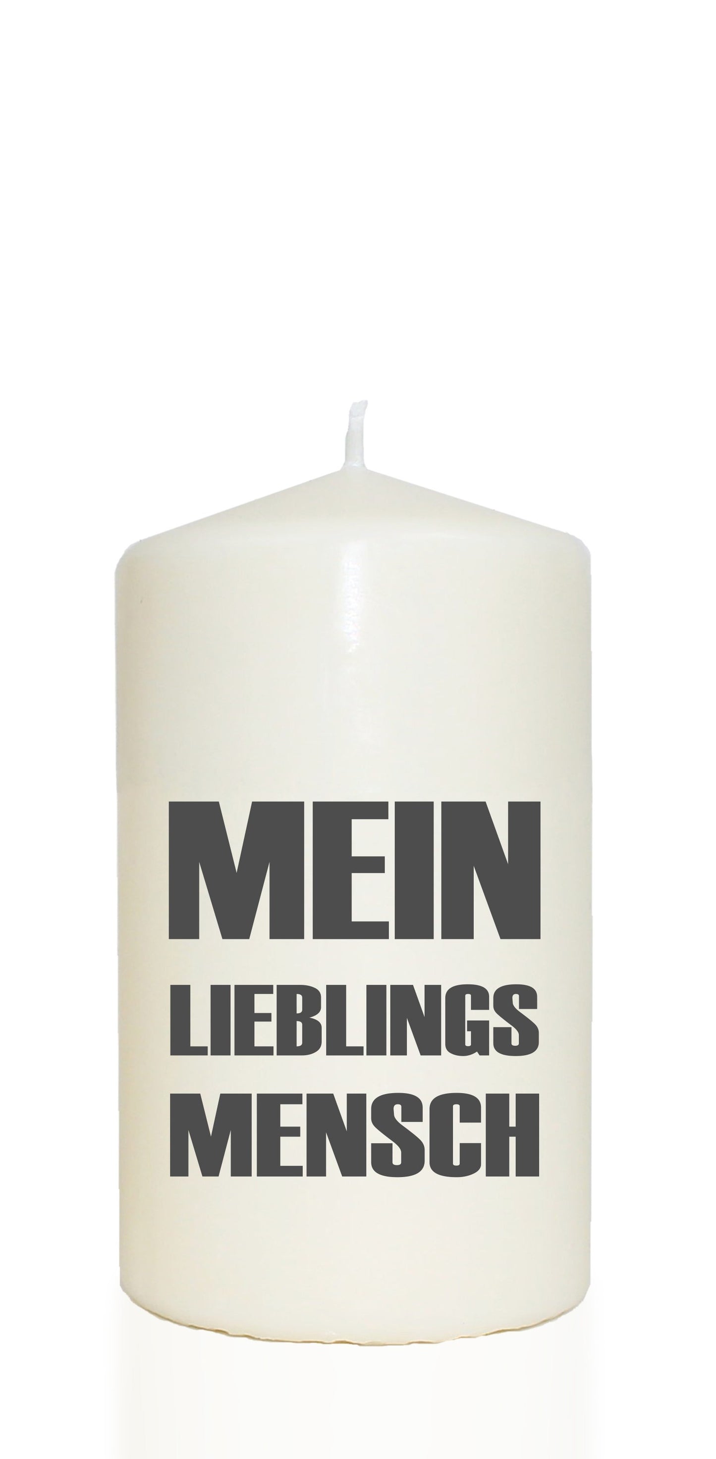 Spruchkerze, MEIN LIEBLINGS MENSCH, grau, 14cm, 480g Ø8cm, Kerze mit Spruch, Brenndauer ca 55 Std