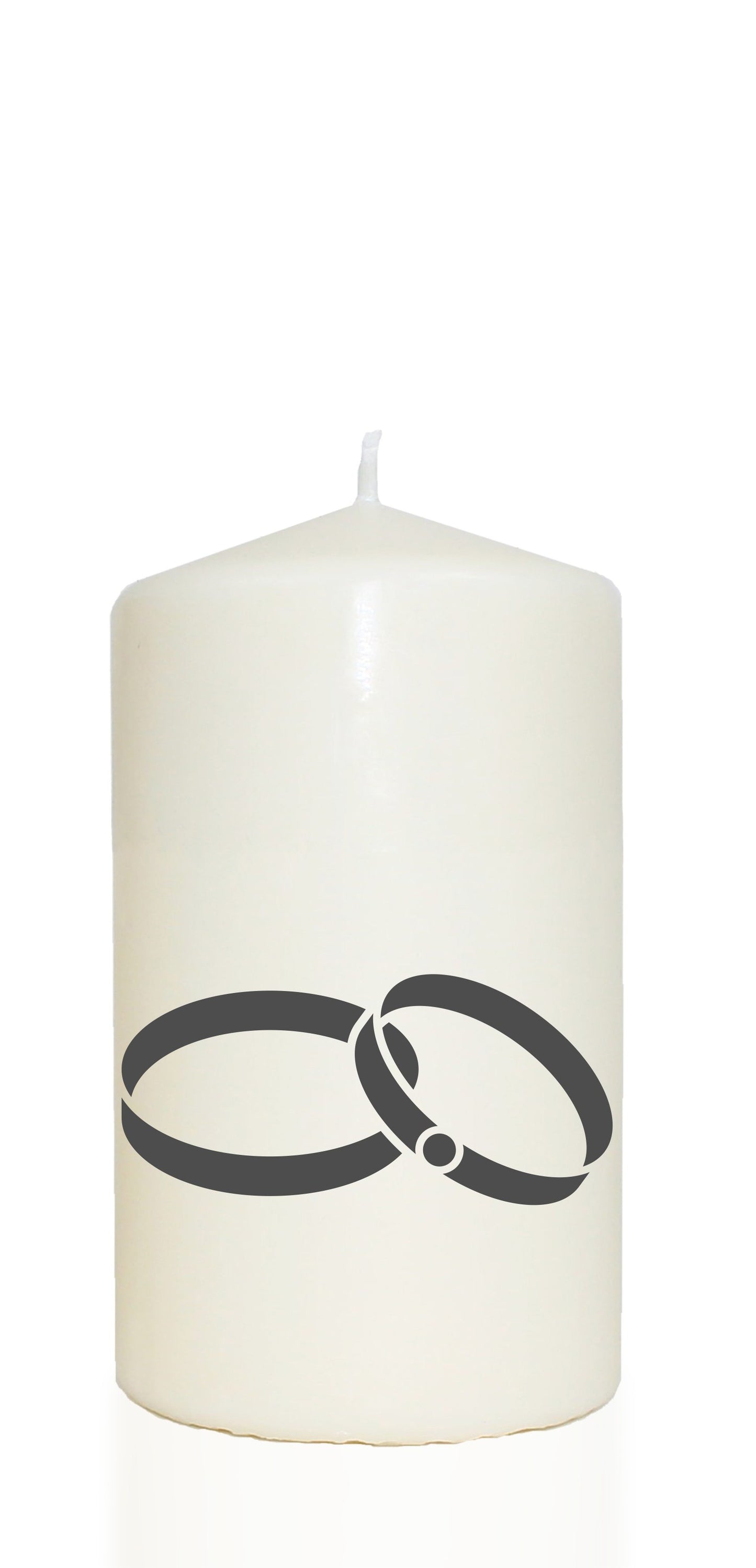 Spruchkerze, Ringe zur Hochzeit / Verlobung, grau, 14cm, 480g Ø8cm, Kerze mit Spruch, Brenndauer ca 55 Std