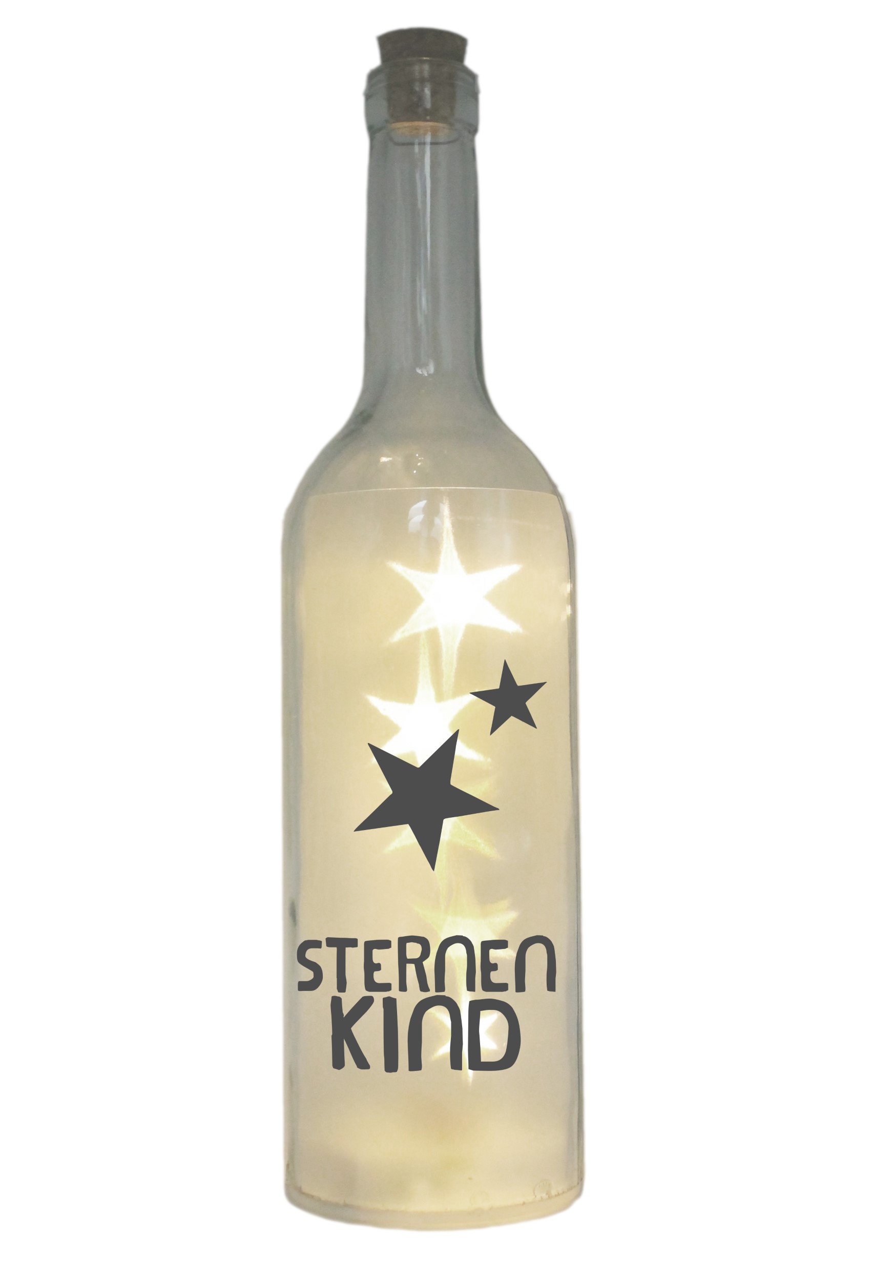 32++ Flasche mit lichterkette und spruch , LEDFlasche mit Motiv Sternenkind grau 29cm FlaschenLicht Lampe mit Tex eBay