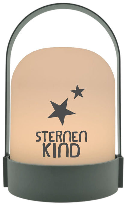 LED-Laterne, Sternenkind Sterne Trauer, 22x14cm Batterie LED-Licht Kunststoff Lampe mit Text Spruch