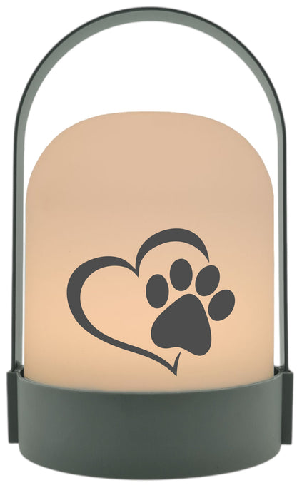 LED-Laterne, Tier-Pfote, 22x14cm Batterie LED-Licht Kunststoff Lampe mit Text Spruch