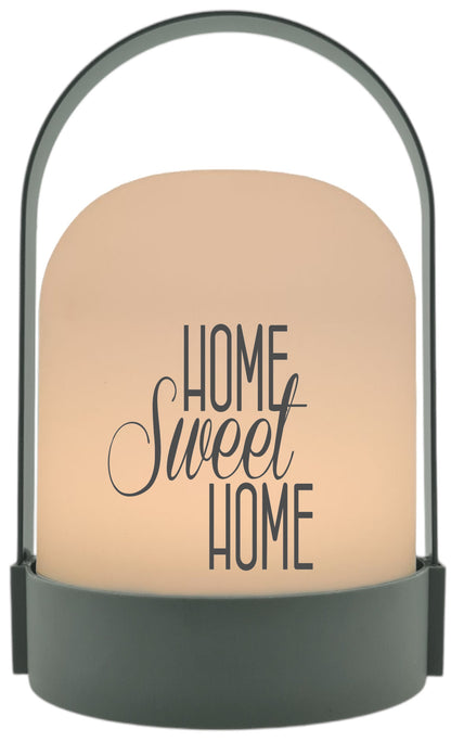 LED-Laterne, Home Sweet Home, 22x14cm Batterie LED-Licht Kunststoff Lampe mit Text Spruch