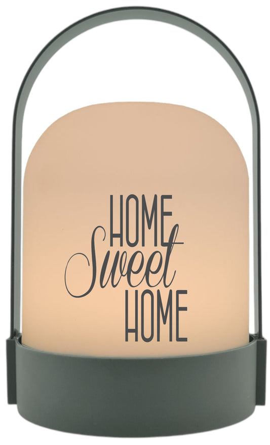 LED-Laterne, Home Sweet Home, 22x14cm Batterie LED-Licht Kunststoff Lampe mit Text Spruch