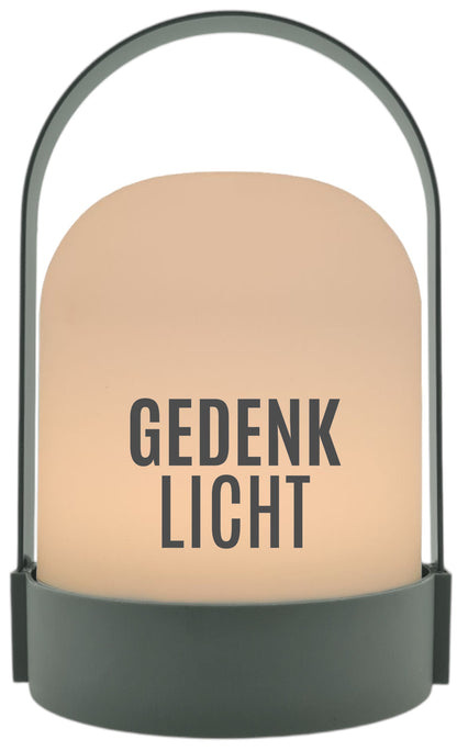 LED-Laterne, Gedenk-Licht, 22x14cm Batterie LED-Licht Kunststoff Lampe mit Text Spruch