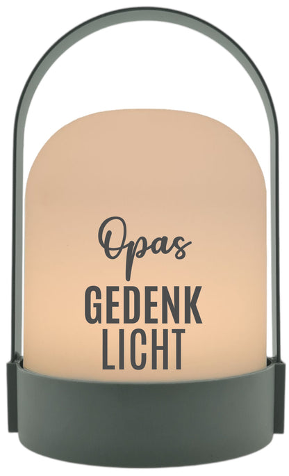 LED-Laterne,  Opas Gedenklicht, 22x14cm Batterie LED-Licht Kunststoff Lampe mit Text Spruch