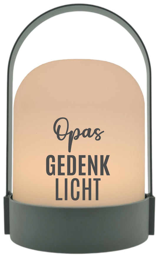LED-Laterne,  Opas Gedenklicht, 22x14cm Batterie LED-Licht Kunststoff Lampe mit Text Spruch