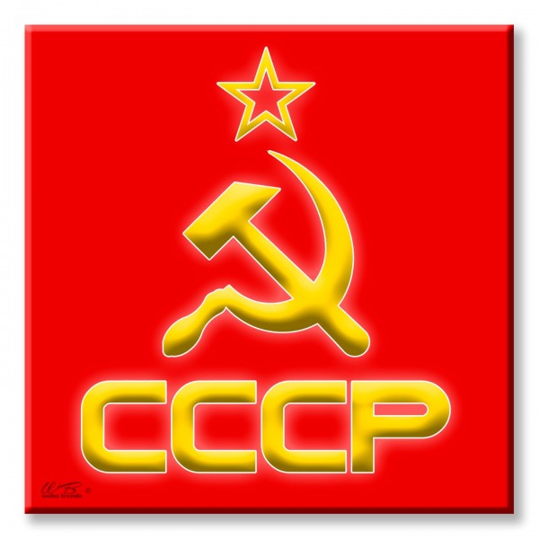 Deko-Fliese, Wappen Logo CCCP Sowjetunion USSR Ostalgie, Foto-Fliese Wand-Bild Deko-Schild 15x15cm